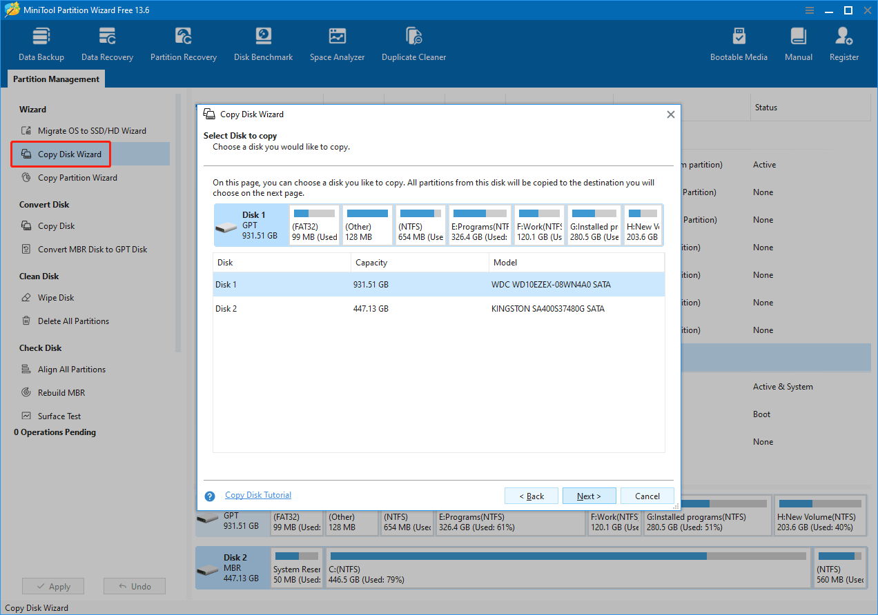 Disk partitioning and MiniTool Partition Wizard interface context image